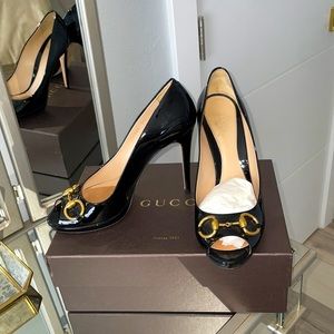 Gucci Black Patent Heels Size 39.5